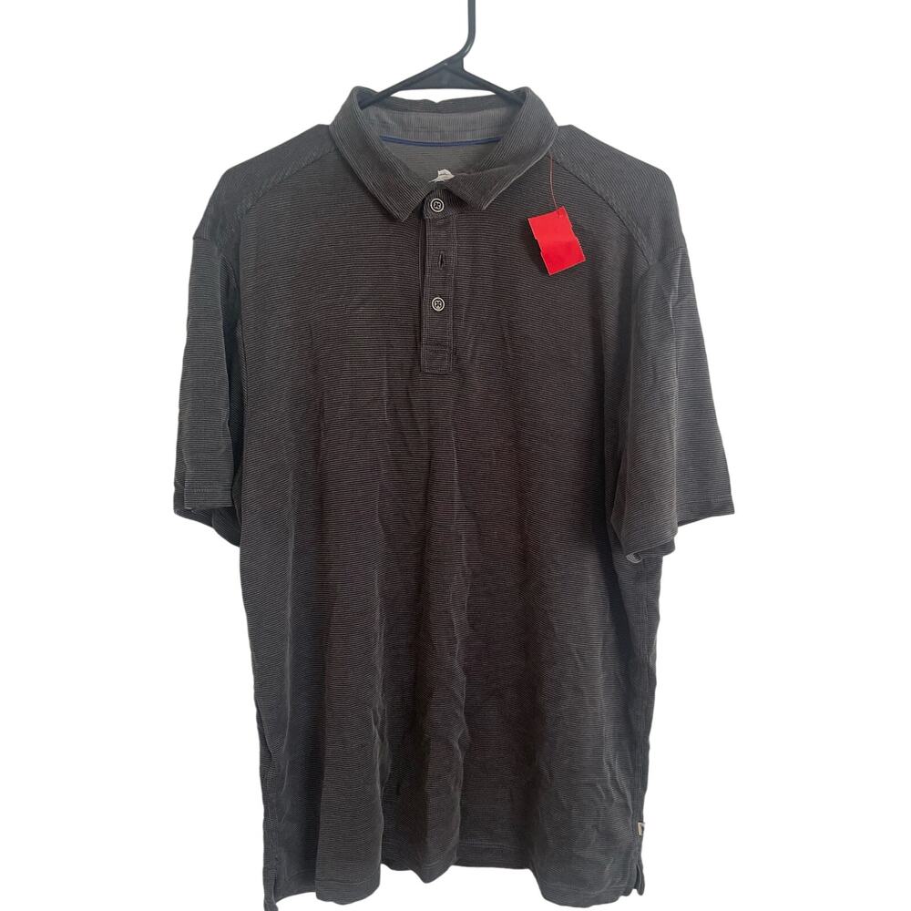 Tommy Bahama Men's Gulf Coast Striped Polo Shirt, Size Large, Blk/Gray, B92